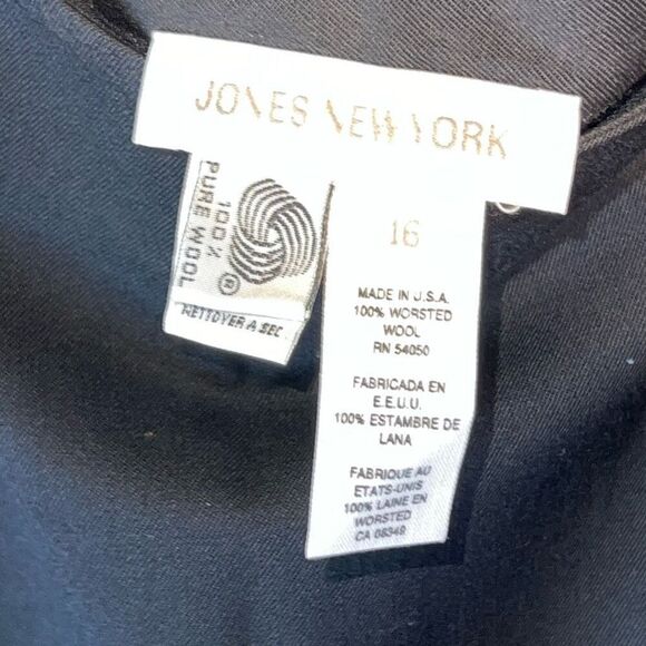 Jones New York 100% Wool Wrap Skirt Women’s 16 Black A-Line Office Mid Length - Picture 6 of 12